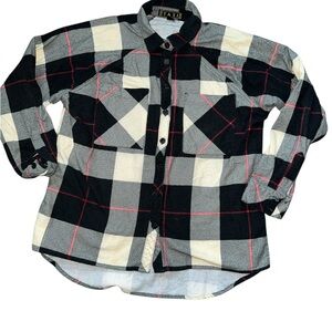Plaid Kids Shirt - Black and White